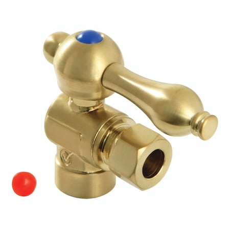 Kingston Brass CC43207 1/2-Inch Sweat x 3/8-Inch OD Comp Angle Stop Valve, Brushed Brass CC43207